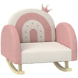 Toddler Velvet Pink Princess Crown Rocking Chair - Sleep Galleria