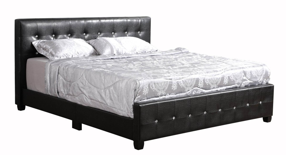 Transitional Full PU Foam Black Bed Frame - Driftwood - Omega Lifestyles