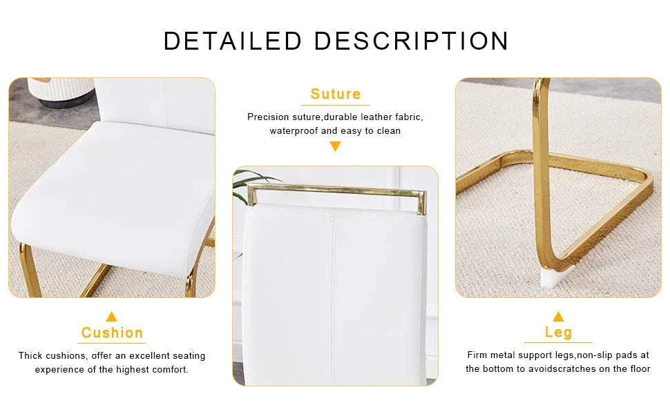 Transparent Tempered Glass Dining Table With 8 White PU Chairs - Omega Lifestyles