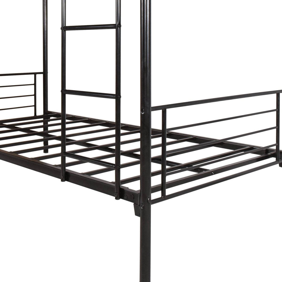 Twin Modern Metal Twin Over Twin Bunk Bed Frame - Driftwood - Omega Lifestyles