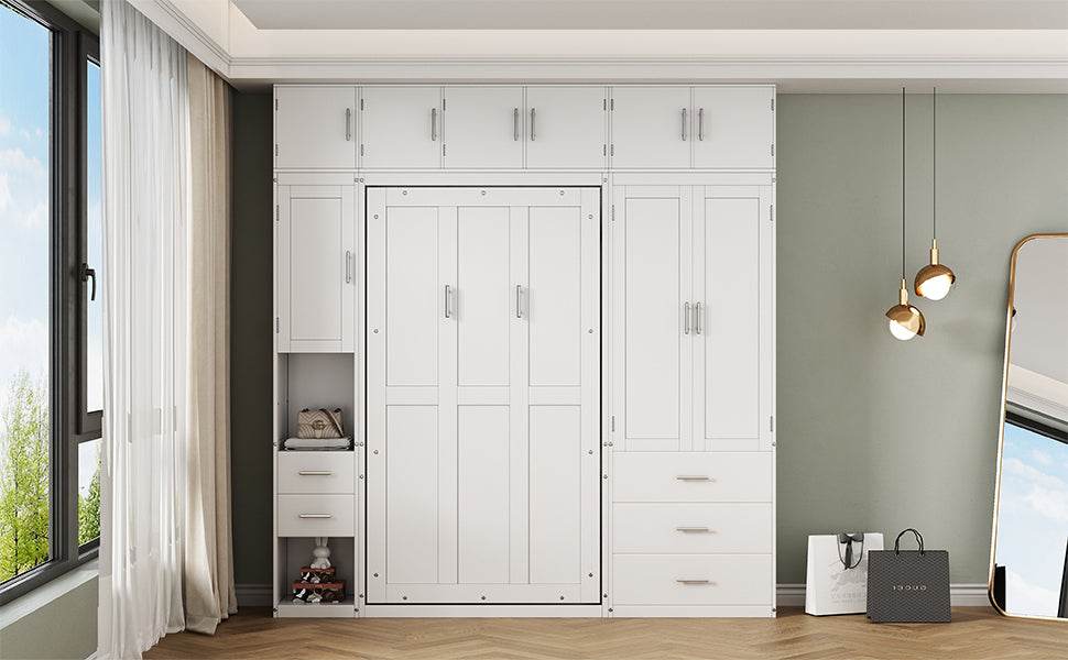 Twin Murphy Bed Frame With Lockers And Wardrobes - Sleep Galleria