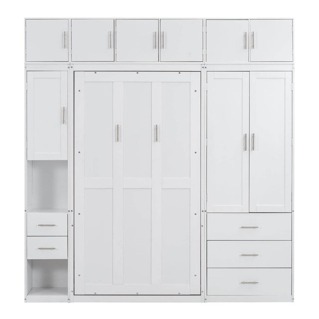 Twin Murphy Bed Frame With Lockers And Wardrobes - Omega Lifestyles