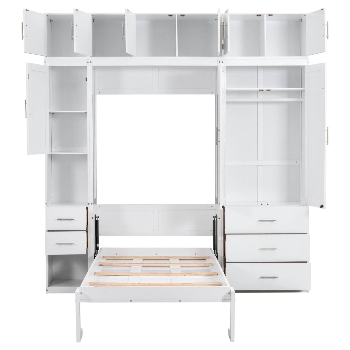 Twin Murphy Bed Frame With Lockers And Wardrobes - Sleep Galleria