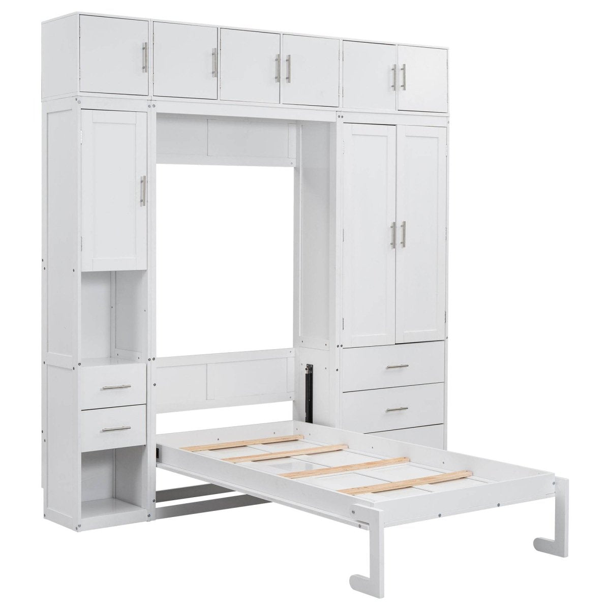 Twin Murphy Bed Frame With Lockers And Wardrobes - Sleep Galleria