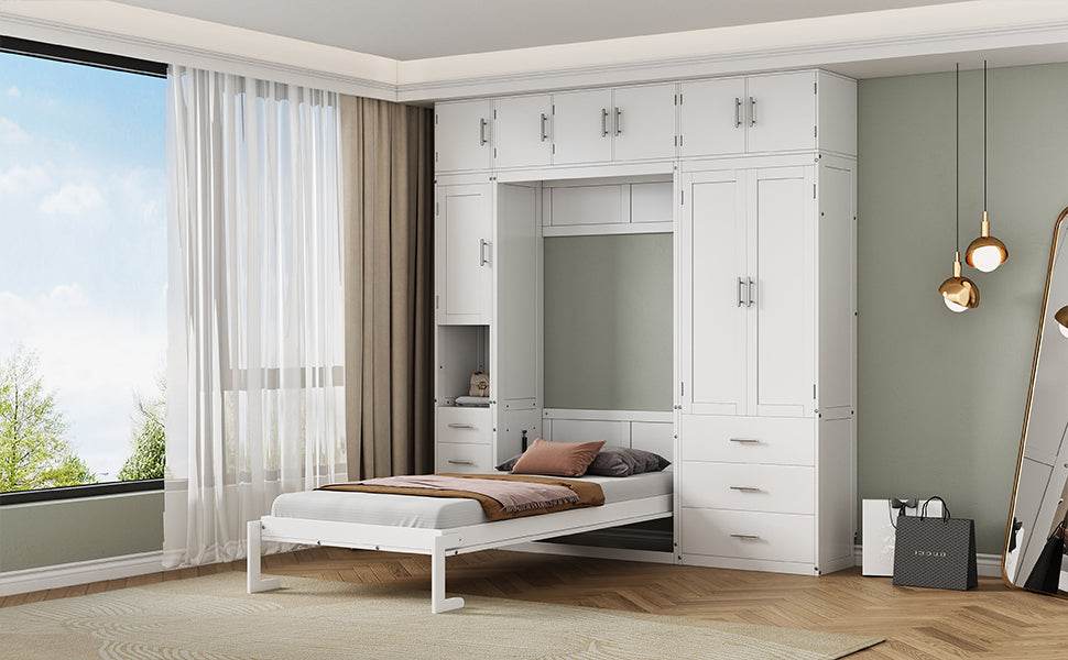 Twin Murphy Bed Frame With Lockers And Wardrobes - Sleep Galleria
