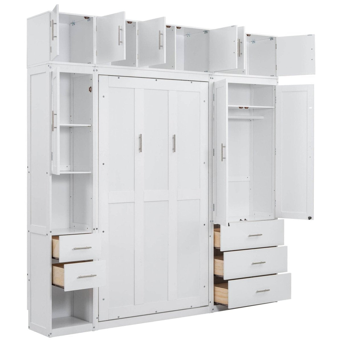 Twin Murphy Bed Frame With Lockers And Wardrobes - Sleep Galleria