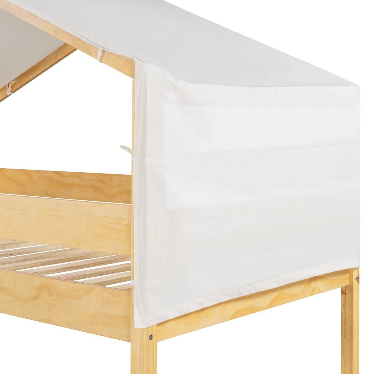 Twin Over Twin Solid Wood Bunk Bed With Tent - Sleep Galleria