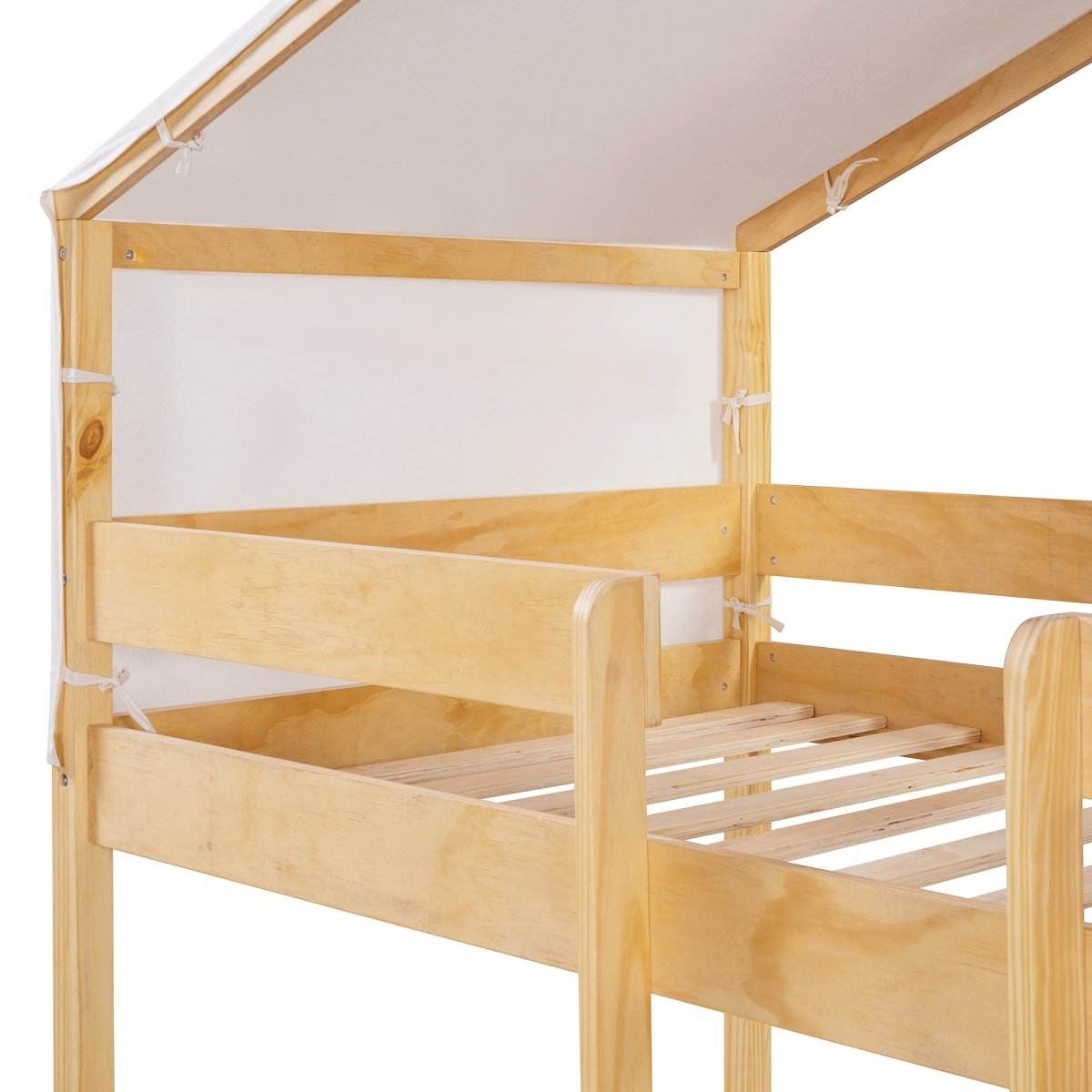 Twin Over Twin Solid Wood Bunk Bed With Tent - Sleep Galleria