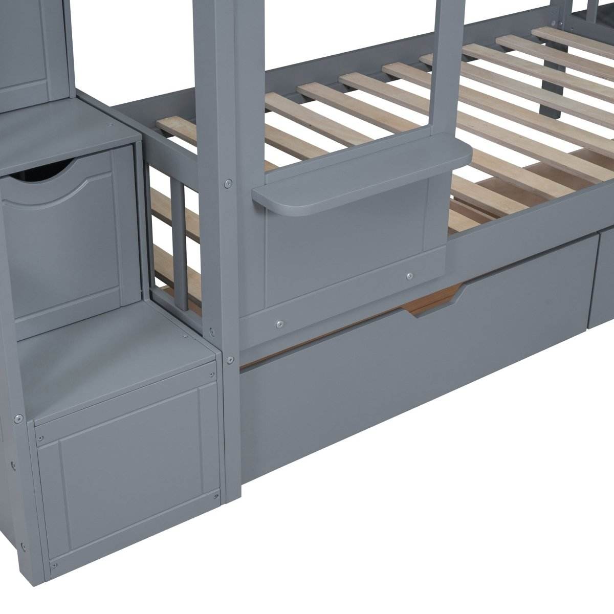 Twin-Over-Twin Solid Wood Castle Style Bunk Bed - Sleep Galleria