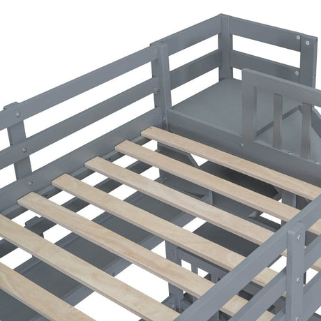 Twin-Over-Twin Solid Wood Castle Style Bunk Bed - Sleep Galleria