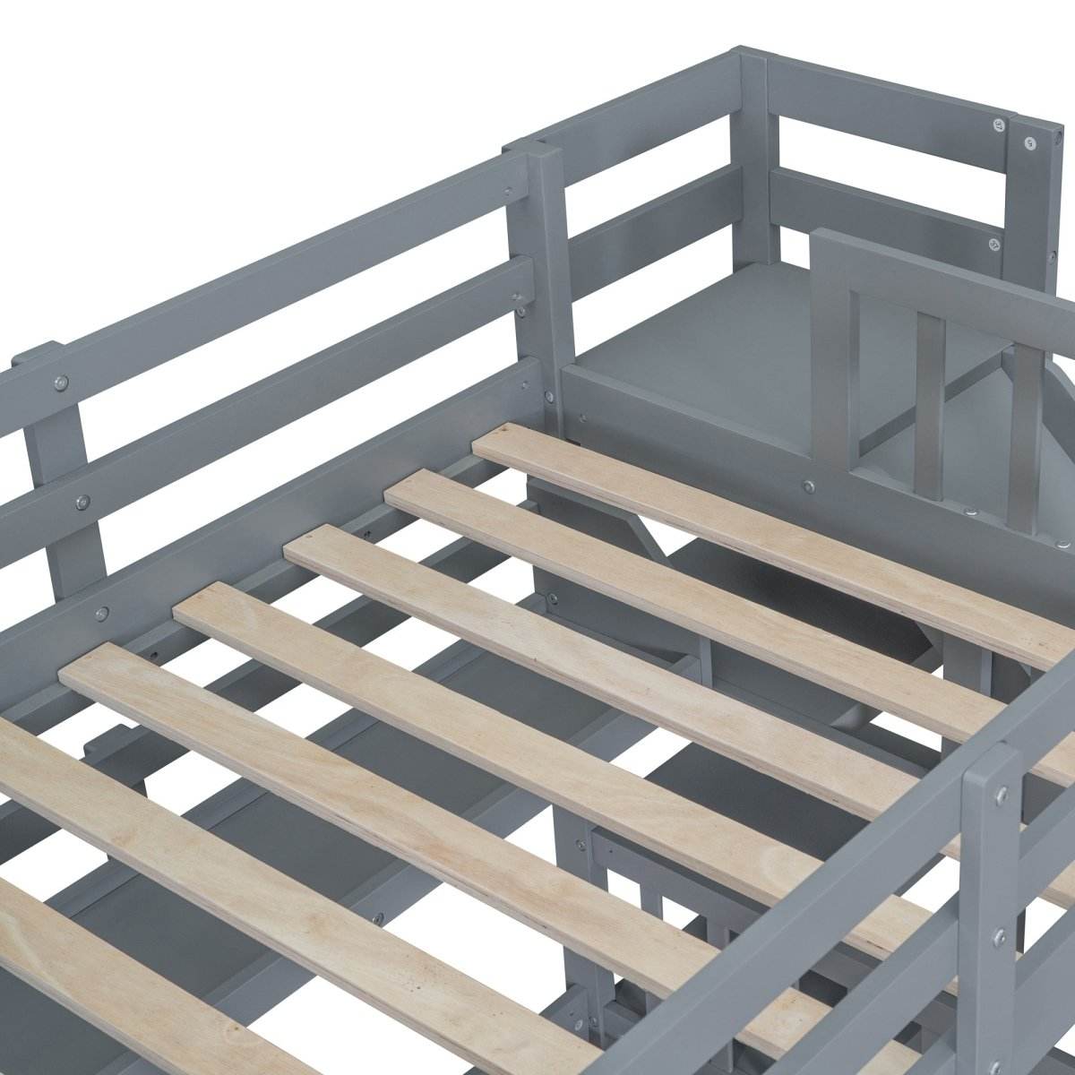 Twin-Over-Twin Solid Wood Castle Style Bunk Bed - Sleep Galleria