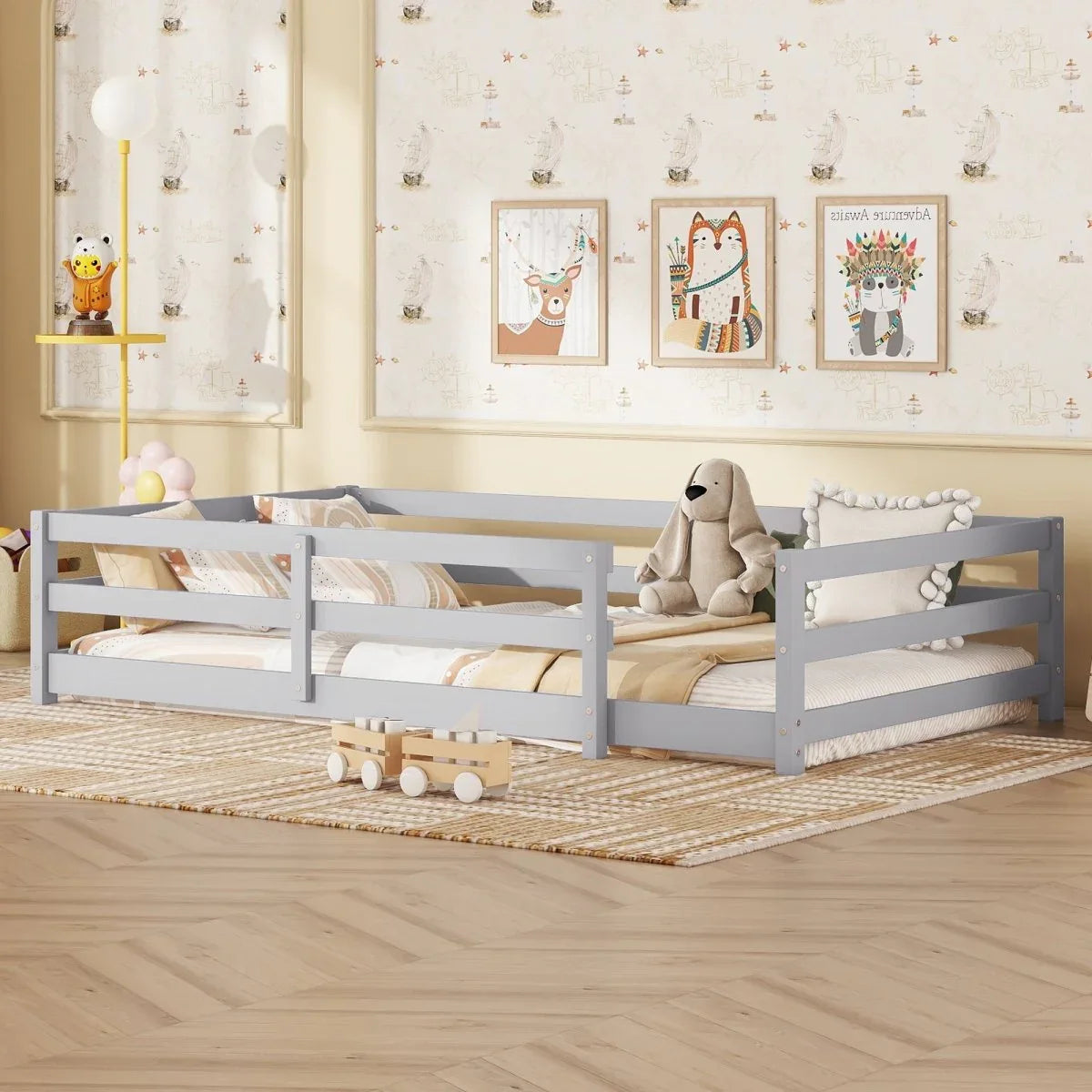 Twin Pine Montessori Floor Bed With Safety Fence - Omega Lifestyles
