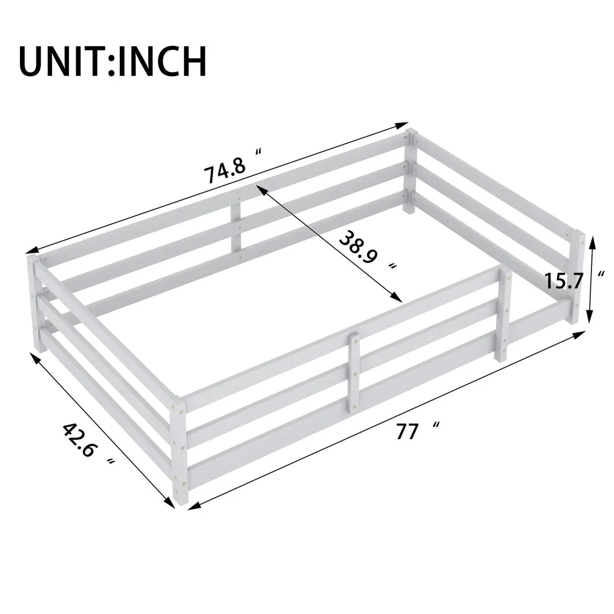 Twin Pine Montessori Floor Bed With Safety Fence - Omega Lifestyles