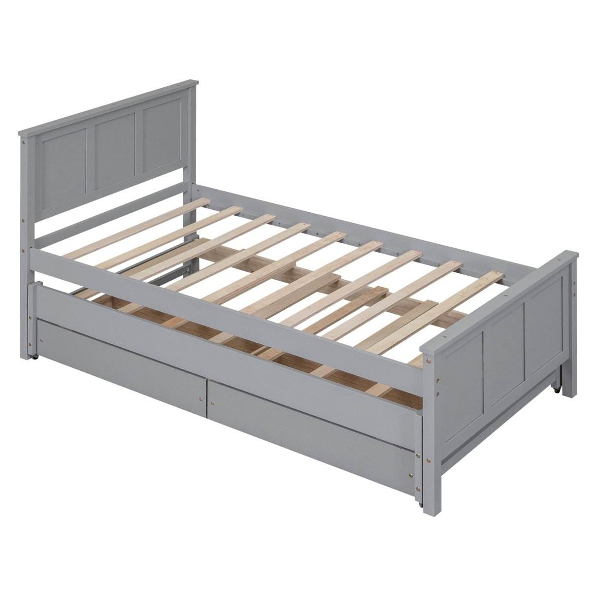 Twin Platform Bed With Trundle And Storage Drawers - Sleep Galleria