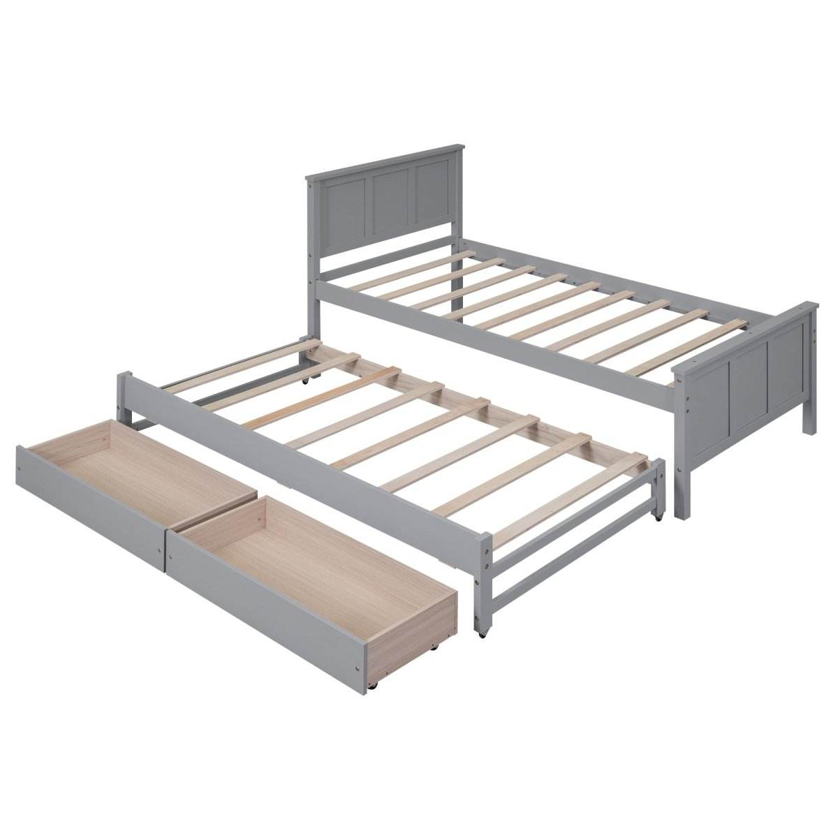 Twin Platform Bed With Trundle And Storage Drawers - Sleep Galleria