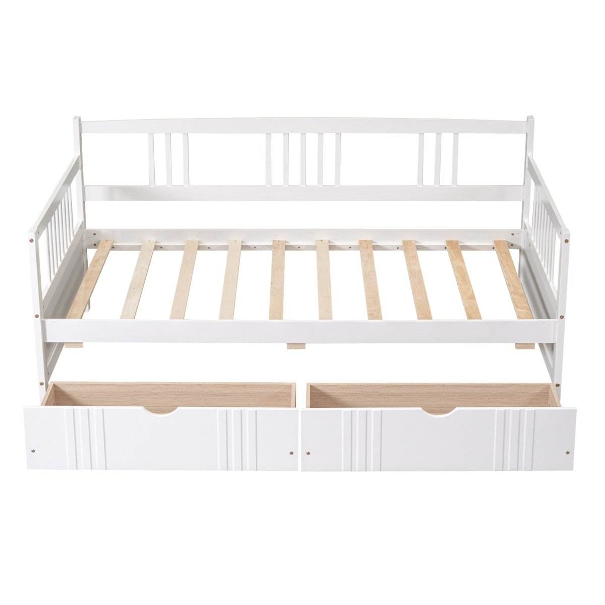 Twin Size Solid Wood Daybed With Two Drawers - Sleep Galleria