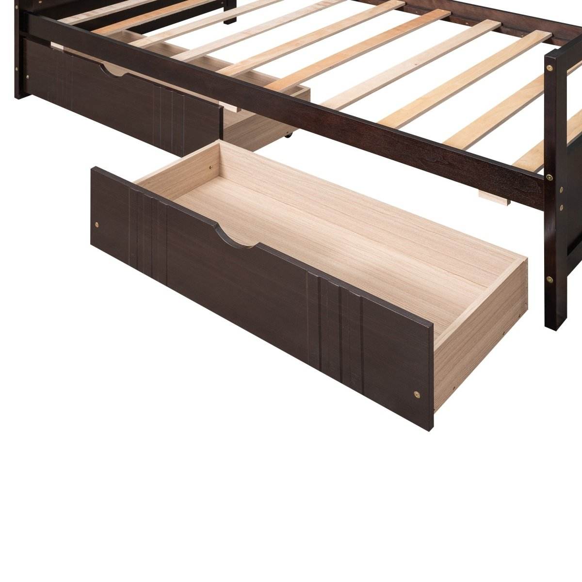 Twin Size Solid Wood Daybed With Two Drawers - Sleep Galleria