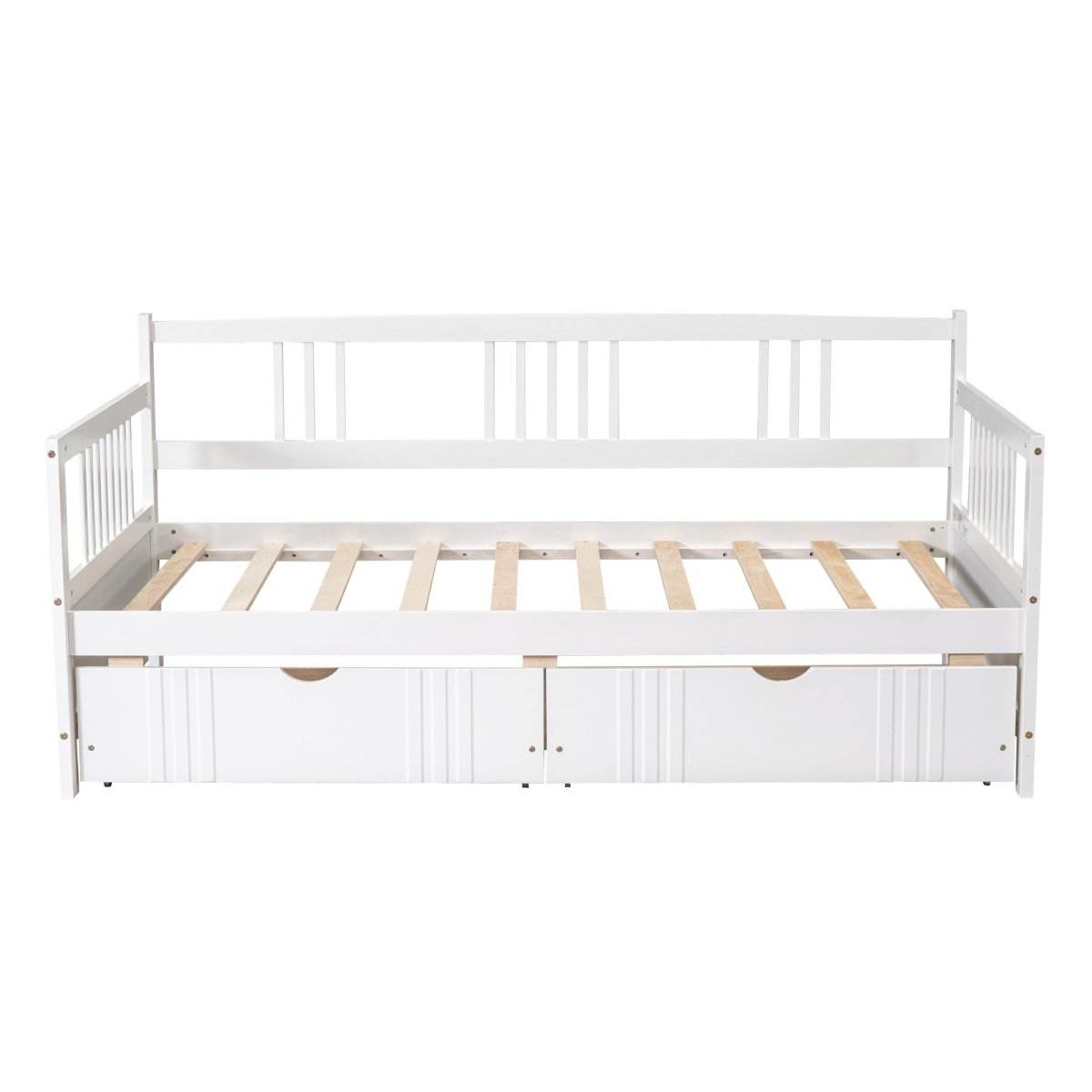 Twin Size Solid Wood Daybed With Two Drawers - Sleep Galleria