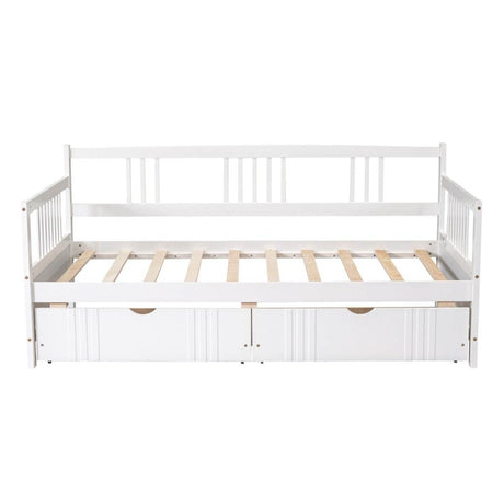 Twin Size Solid Wood Daybed With Two Drawers - Sleep Galleria
