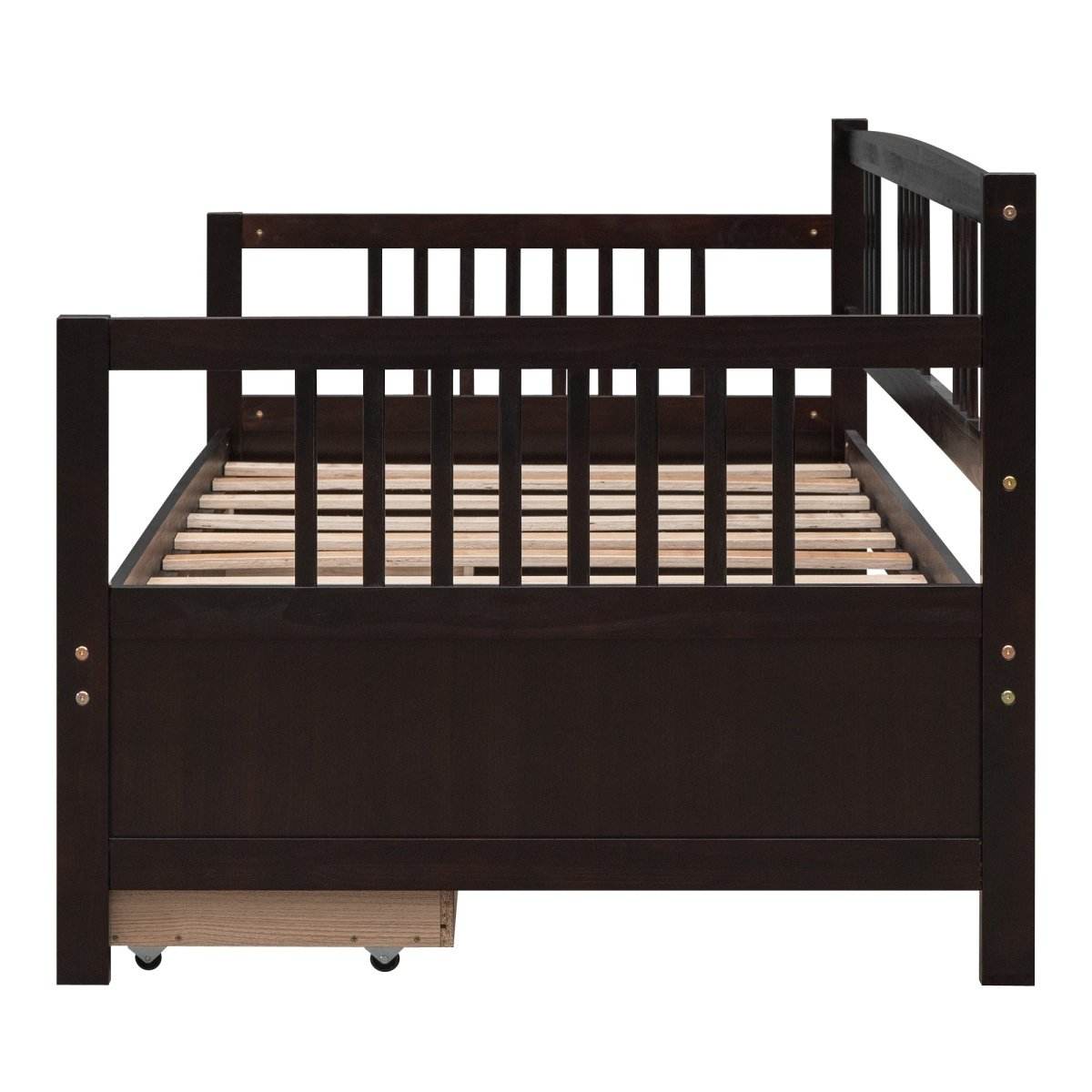 Twin Size Solid Wood Daybed With Two Drawers - Sleep Galleria