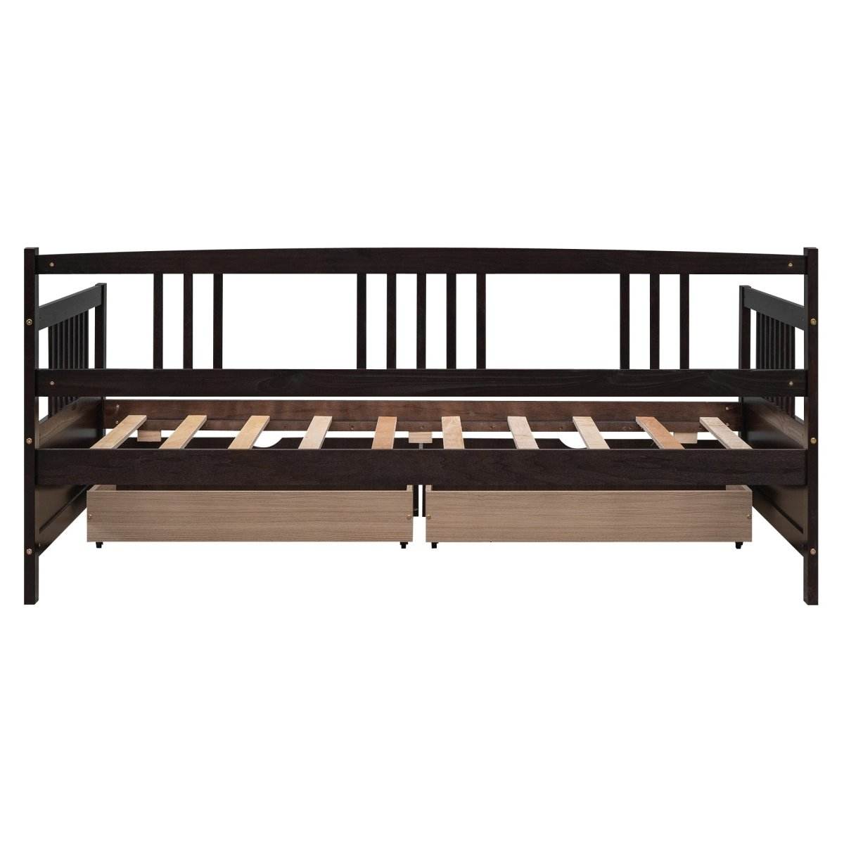 Twin Size Solid Wood Daybed With Two Drawers - Sleep Galleria