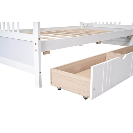 Twin Size Solid Wood Daybed With Two Drawers - Sleep Galleria