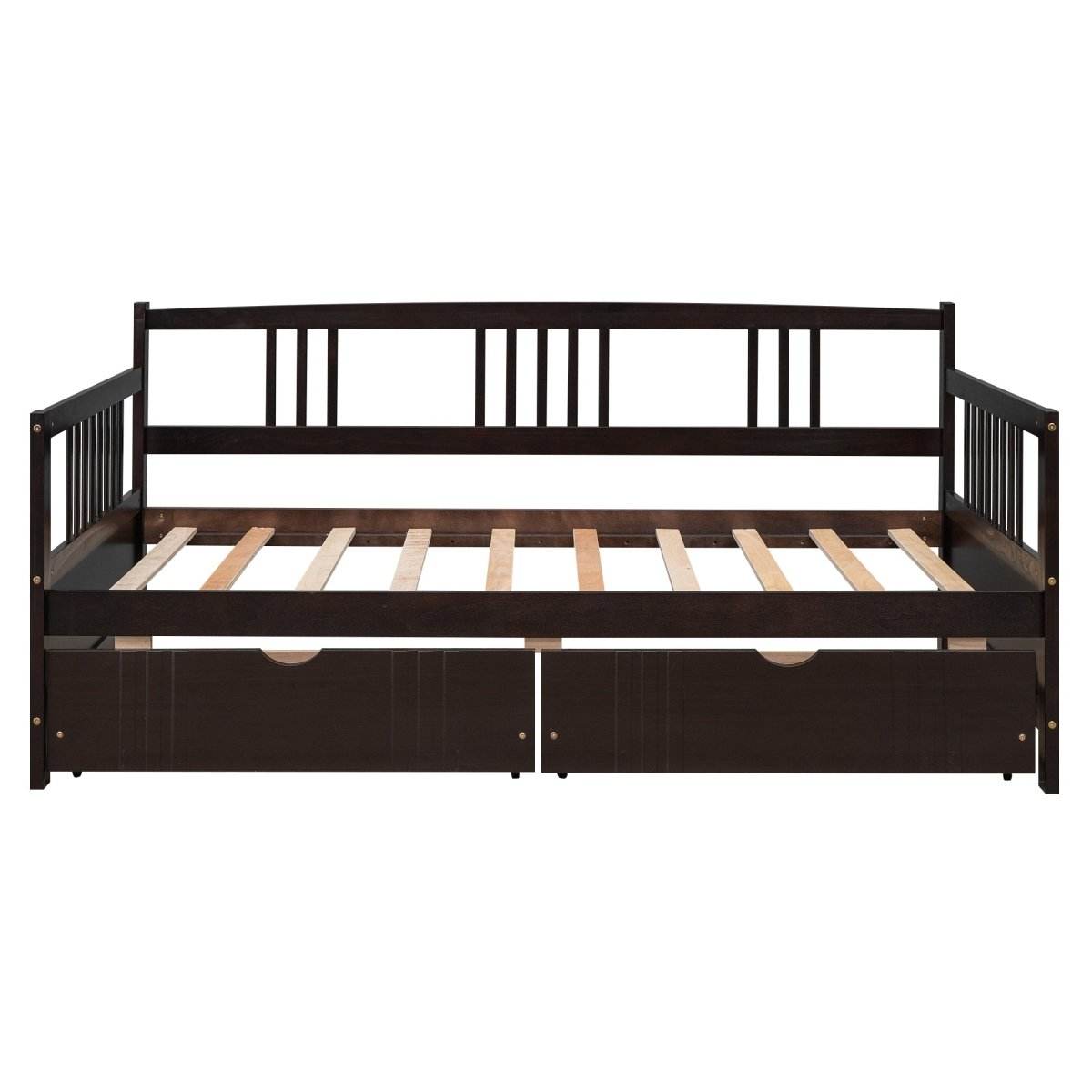 Twin Size Solid Wood Daybed With Two Drawers - Sleep Galleria