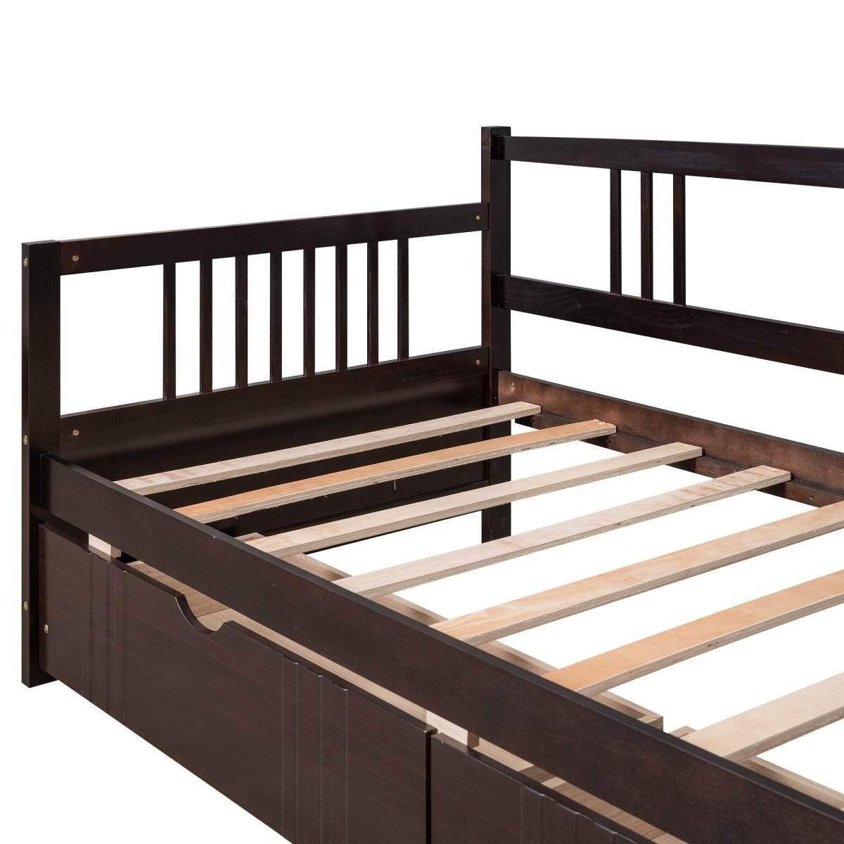 Twin Size Solid Wood Daybed With Two Drawers - Sleep Galleria