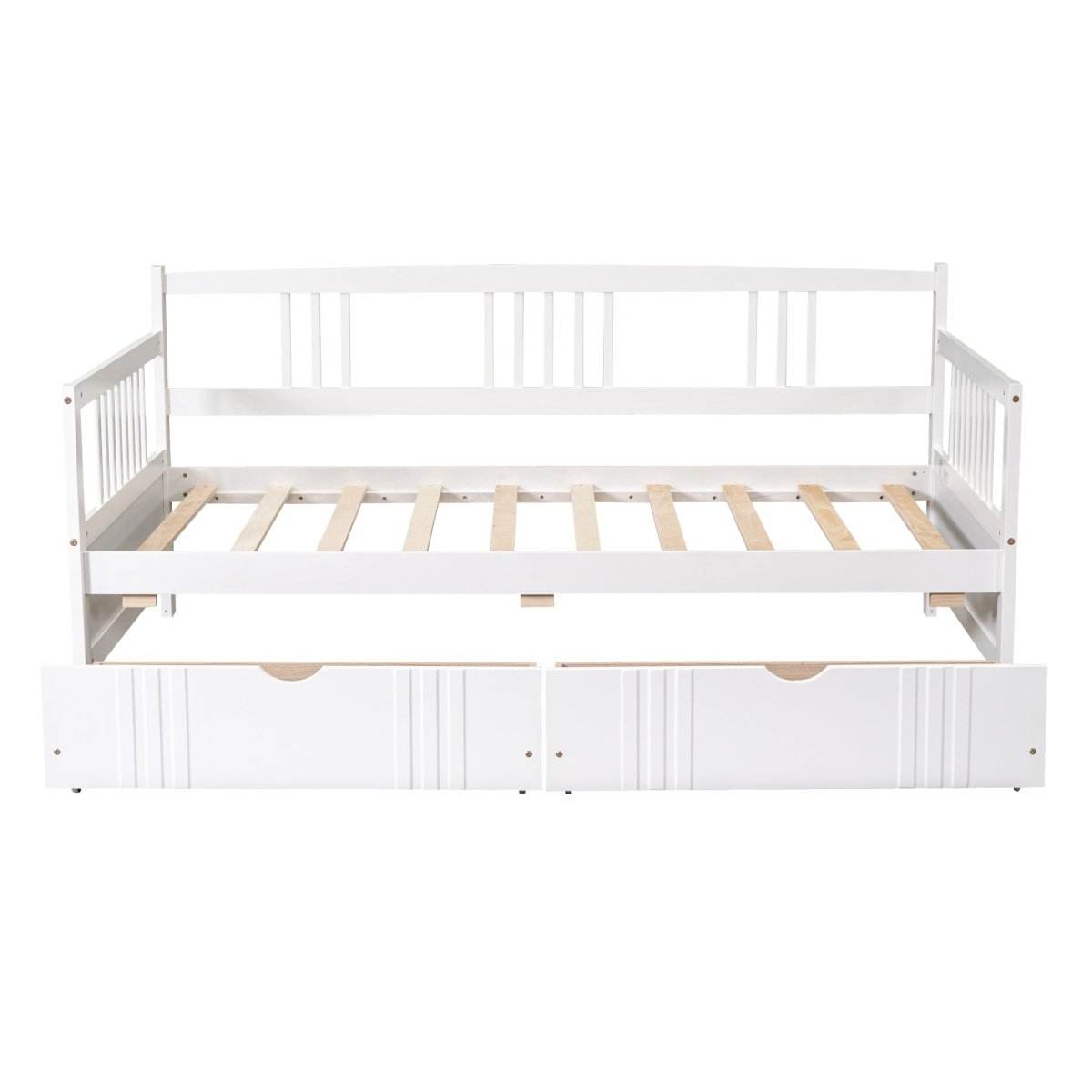 Twin Size Solid Wood Daybed With Two Drawers - Sleep Galleria