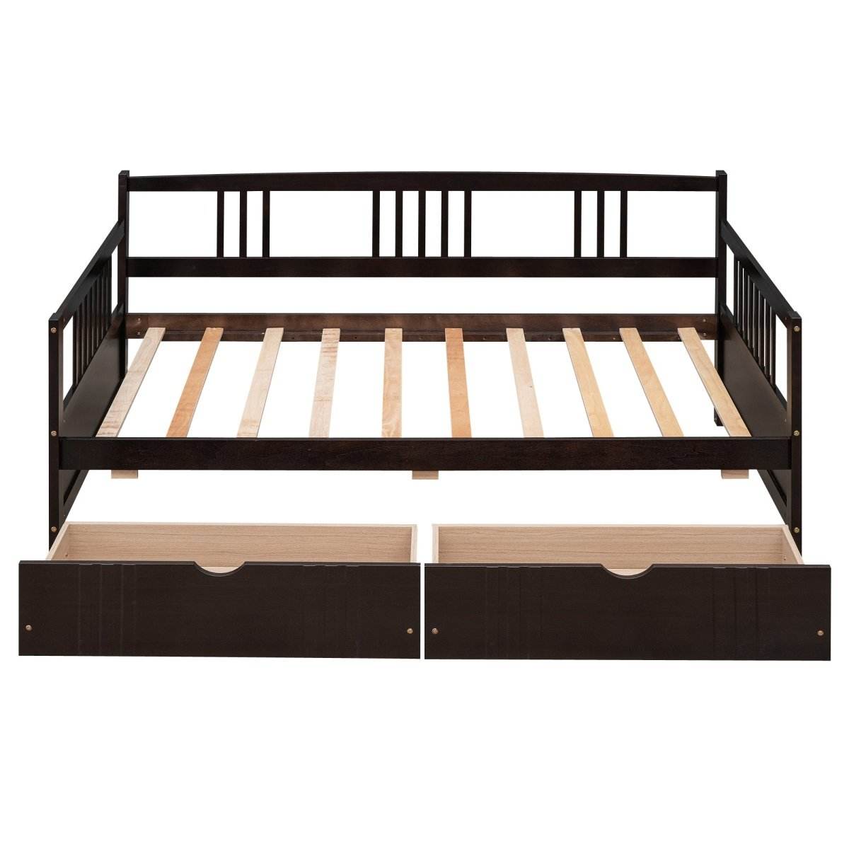 Twin Size Solid Wood Daybed With Two Drawers - Sleep Galleria