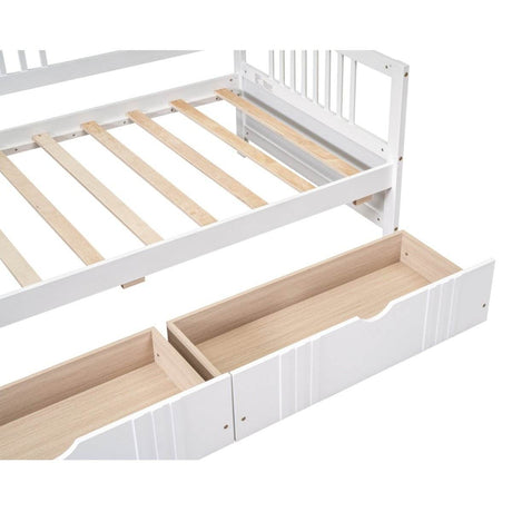 Twin Size Solid Wood Daybed With Two Drawers - Sleep Galleria