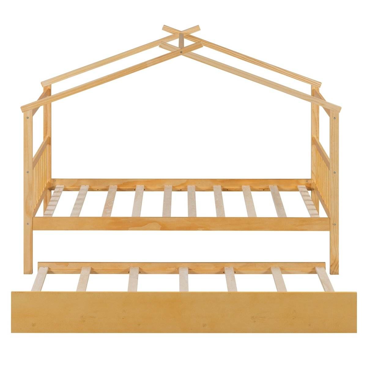 Twin Size Solid Wood House Daybed With Trundle - Sleep Galleria