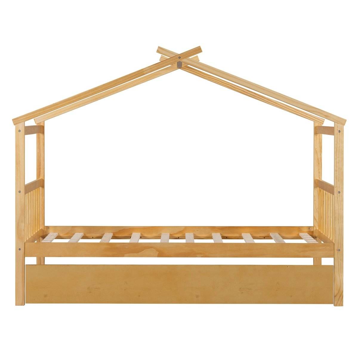 Twin Size Solid Wood House Daybed With Trundle - Sleep Galleria