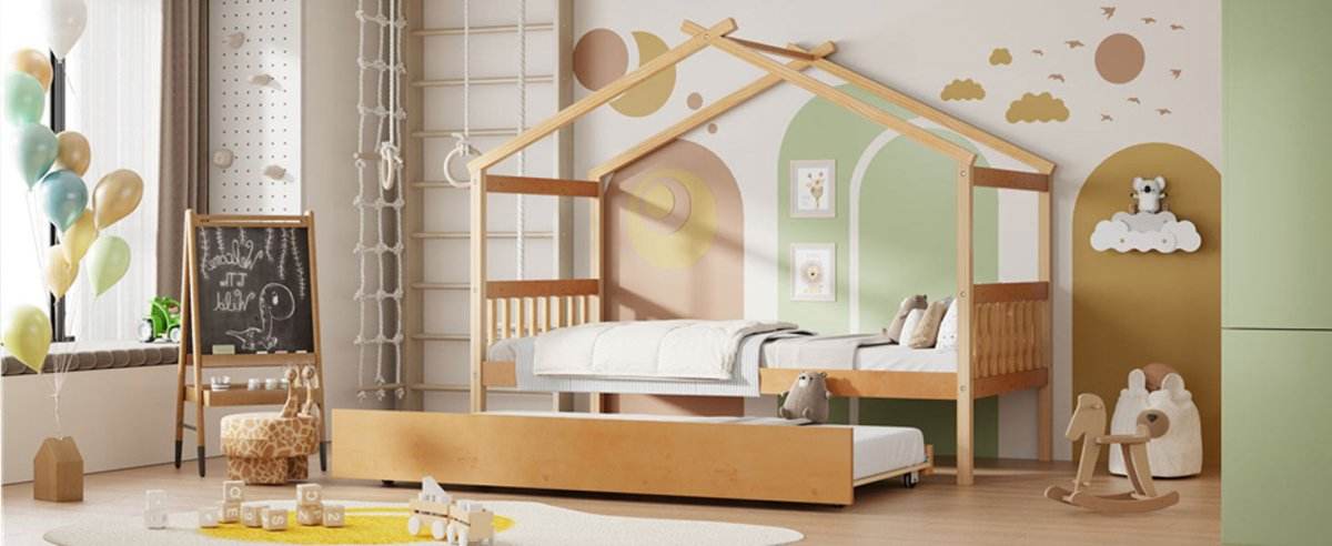 Twin Size Solid Wood House Daybed With Trundle - Sleep Galleria