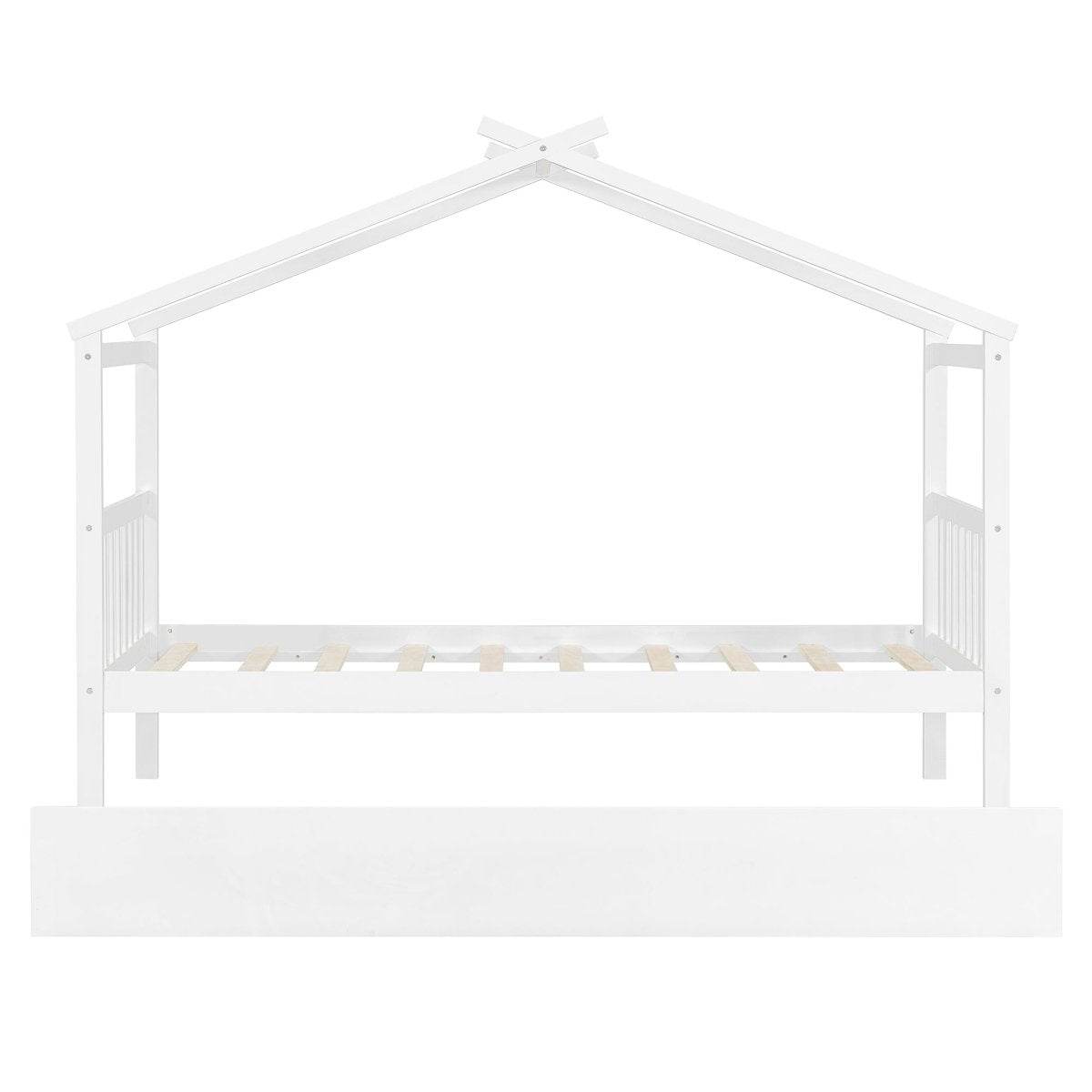 Twin Size Solid Wood House Daybed With Trundle - Sleep Galleria