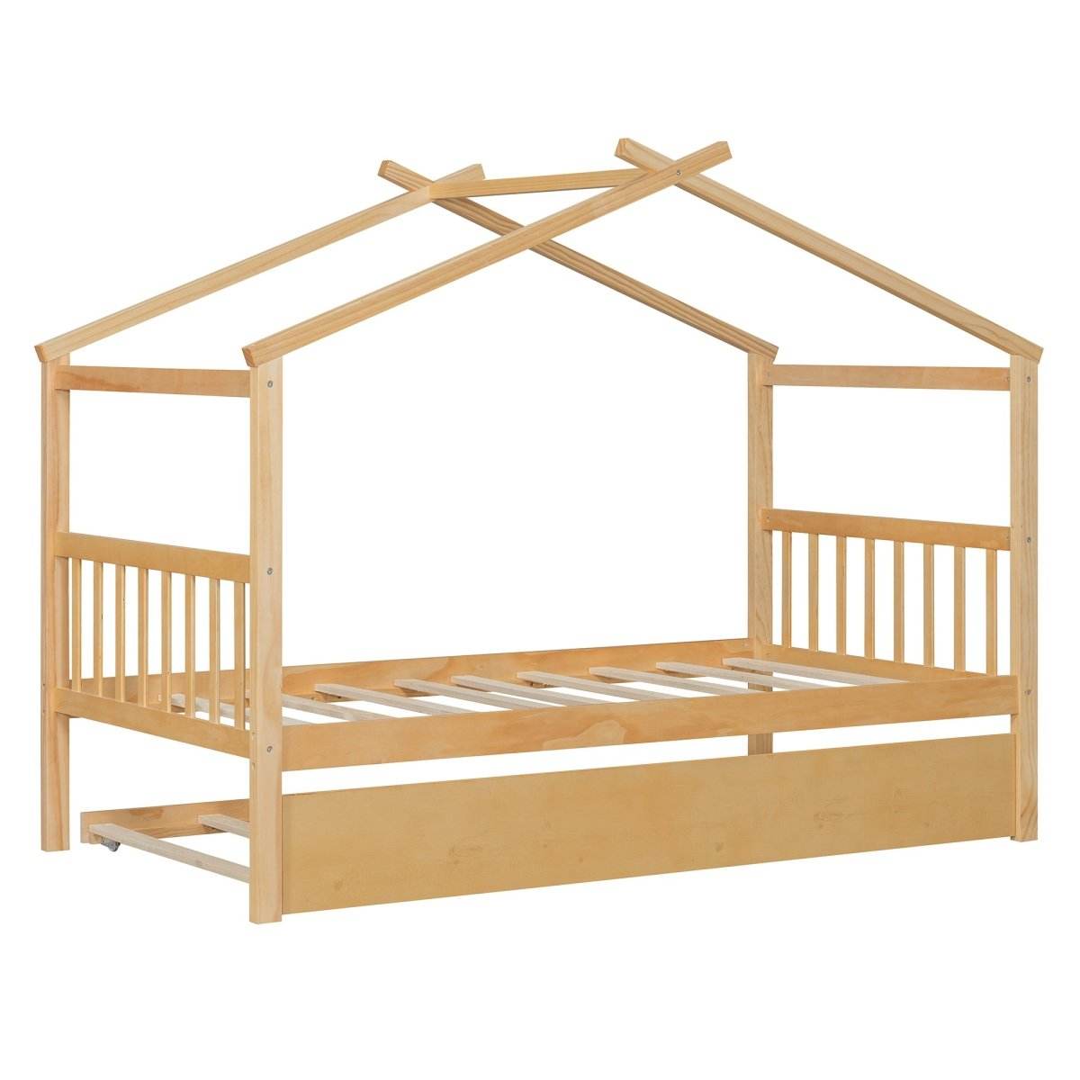 Twin Size Solid Wood House Daybed With Trundle - Sleep Galleria
