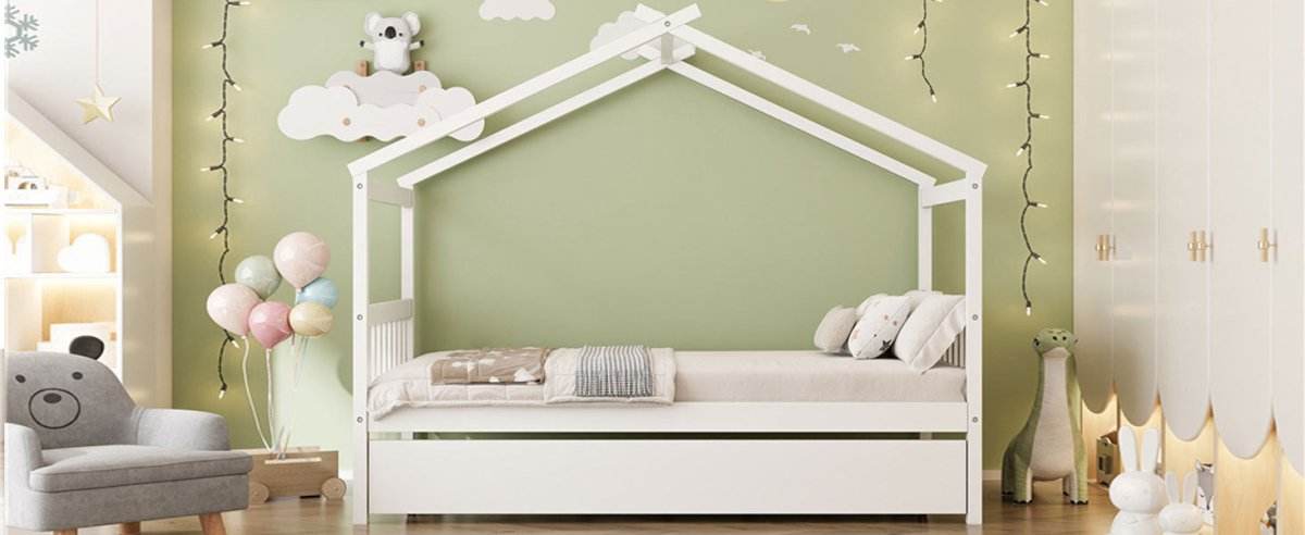Twin Size Solid Wood House Daybed With Trundle - Sleep Galleria