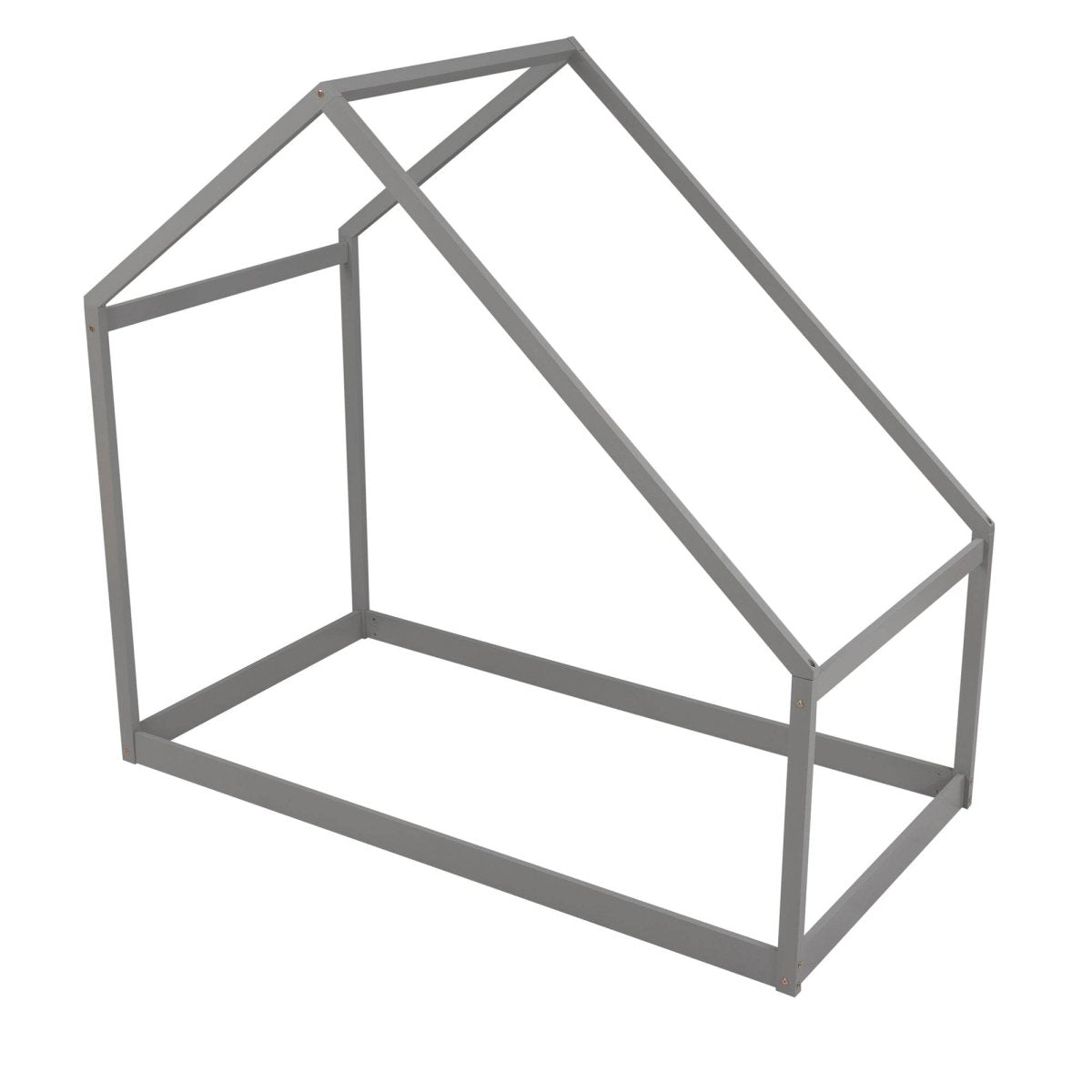 Twin Solid Wood Kids House Bed Frame - Driftwood - Omega Lifestyles