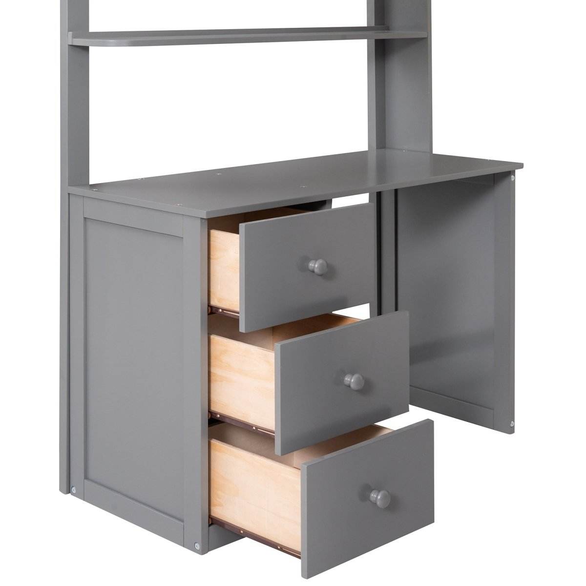 Twin Solid Wood Loft Bed With Drawers Desk Wardrobe - Sleep Galleria
