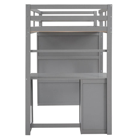 Twin Solid Wood Loft Bed With Drawers Desk Wardrobe - Sleep Galleria