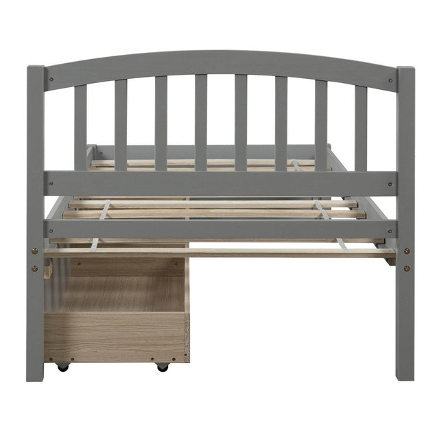 Twin Solid Wood Platform Bed Frame With Storage Drawers - Omega Lifestyles
