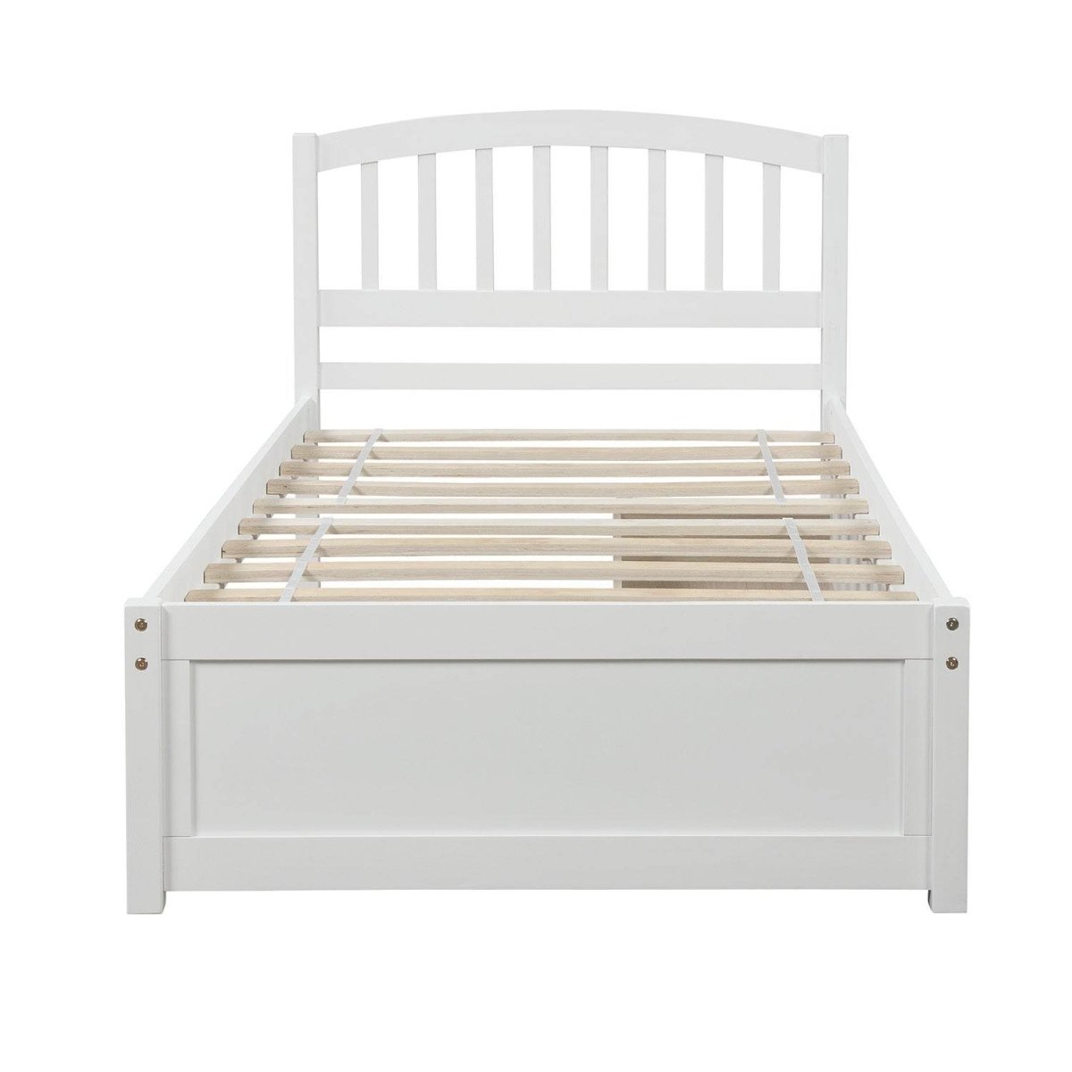Twin Solid Wood Platform Bed Frame With Storage Drawers - Driftwood - Omega Lifestyles