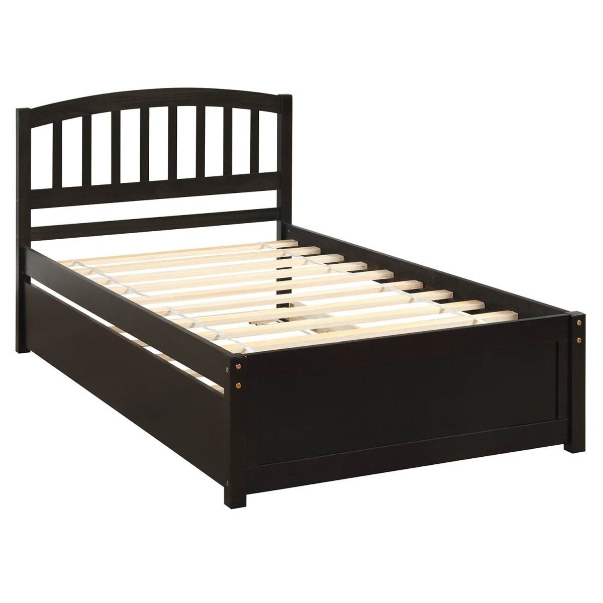 Twin Solid Wood Platform Bed Frame With Trundle - Sleep Galleria