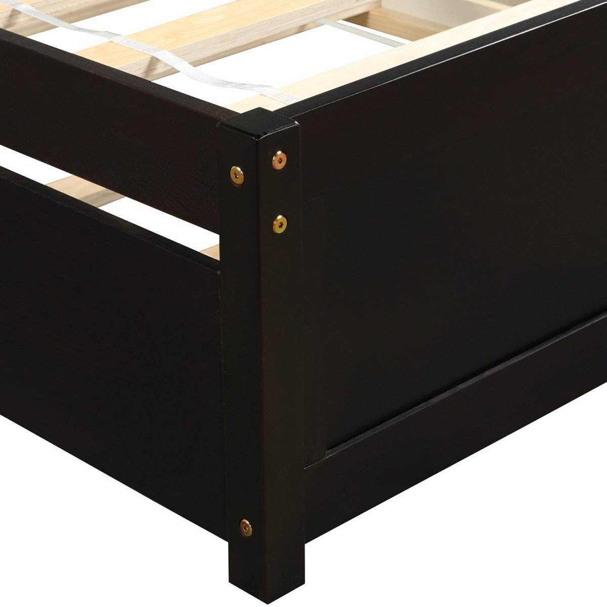 Twin Solid Wood Platform Bed Frame With Trundle - Sleep Galleria