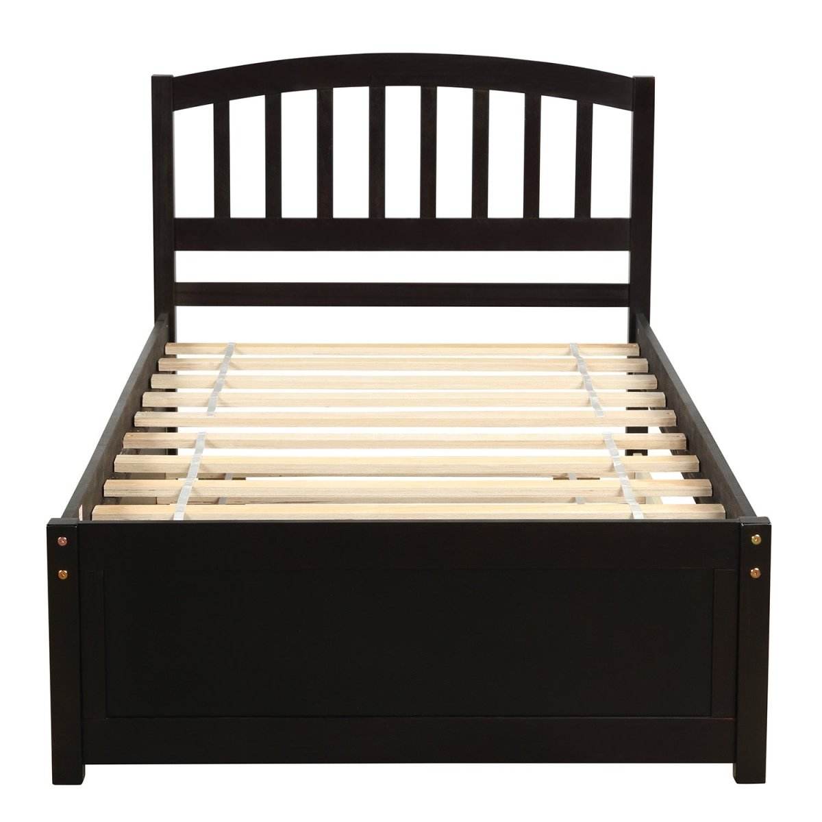 Twin Solid Wood Platform Bed Frame With Trundle - Sleep Galleria
