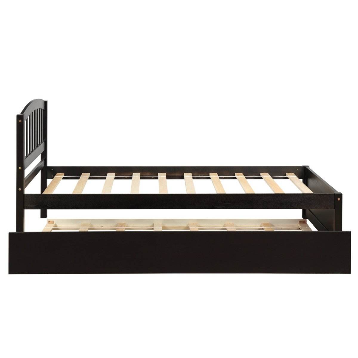 Twin Solid Wood Platform Bed Frame With Trundle - Sleep Galleria
