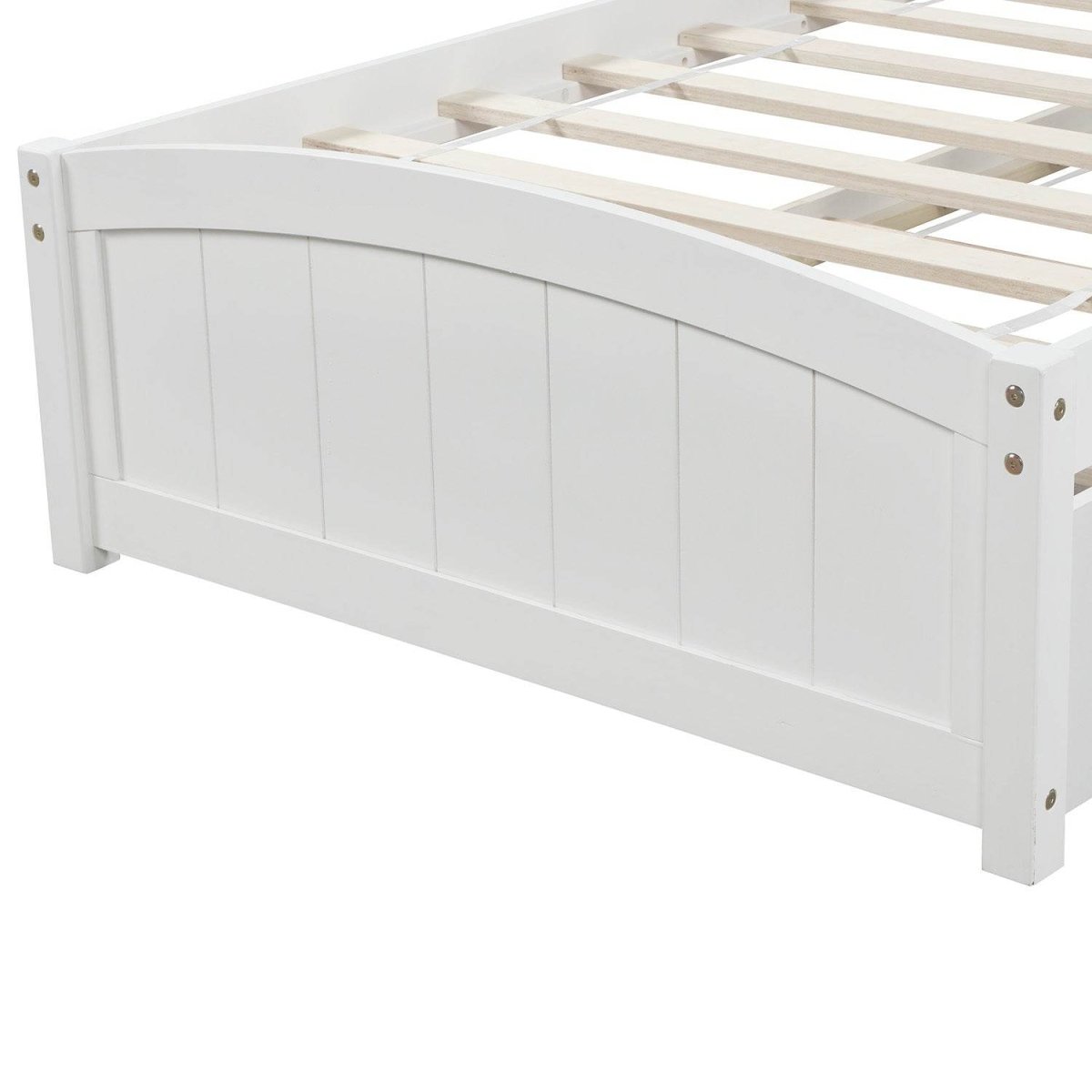 Twin Solid Wood Platform Bed With Trundle - Driftwood - Omega Lifestyles