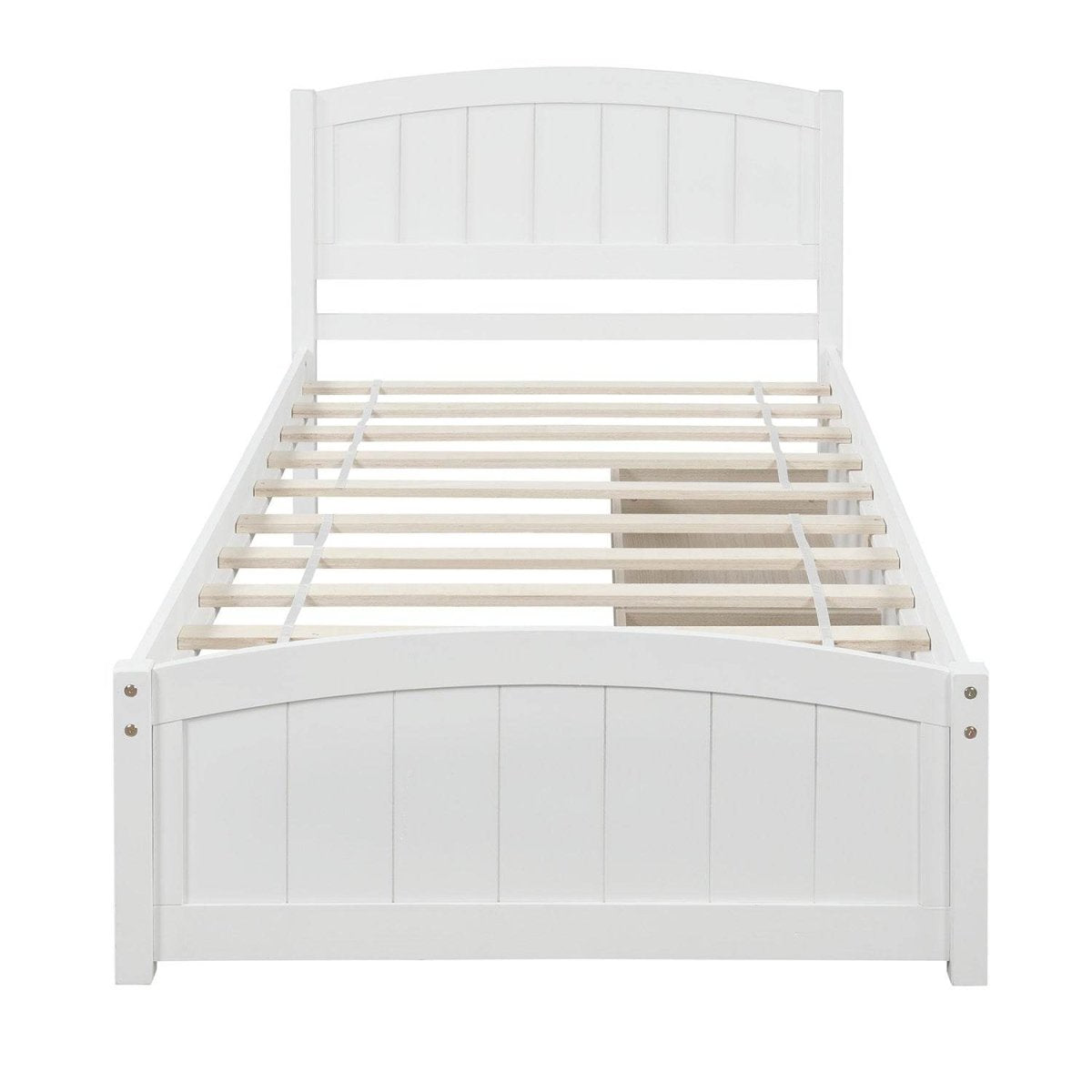 Twin Solid Wood Platform Bed With Two Drawers - Driftwood - Omega Lifestyles