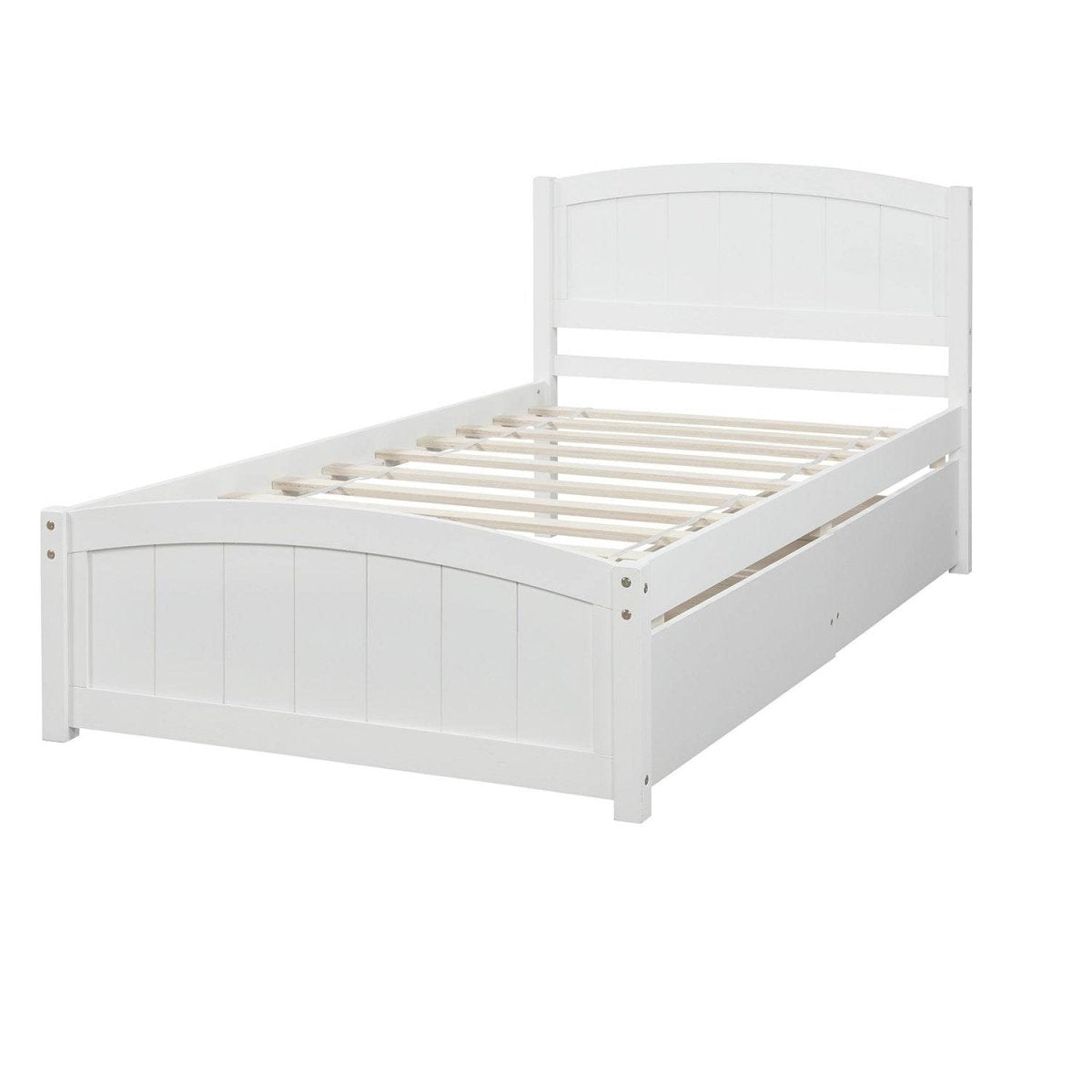 Twin Solid Wood Platform Bed With Two Drawers - Driftwood - Omega Lifestyles