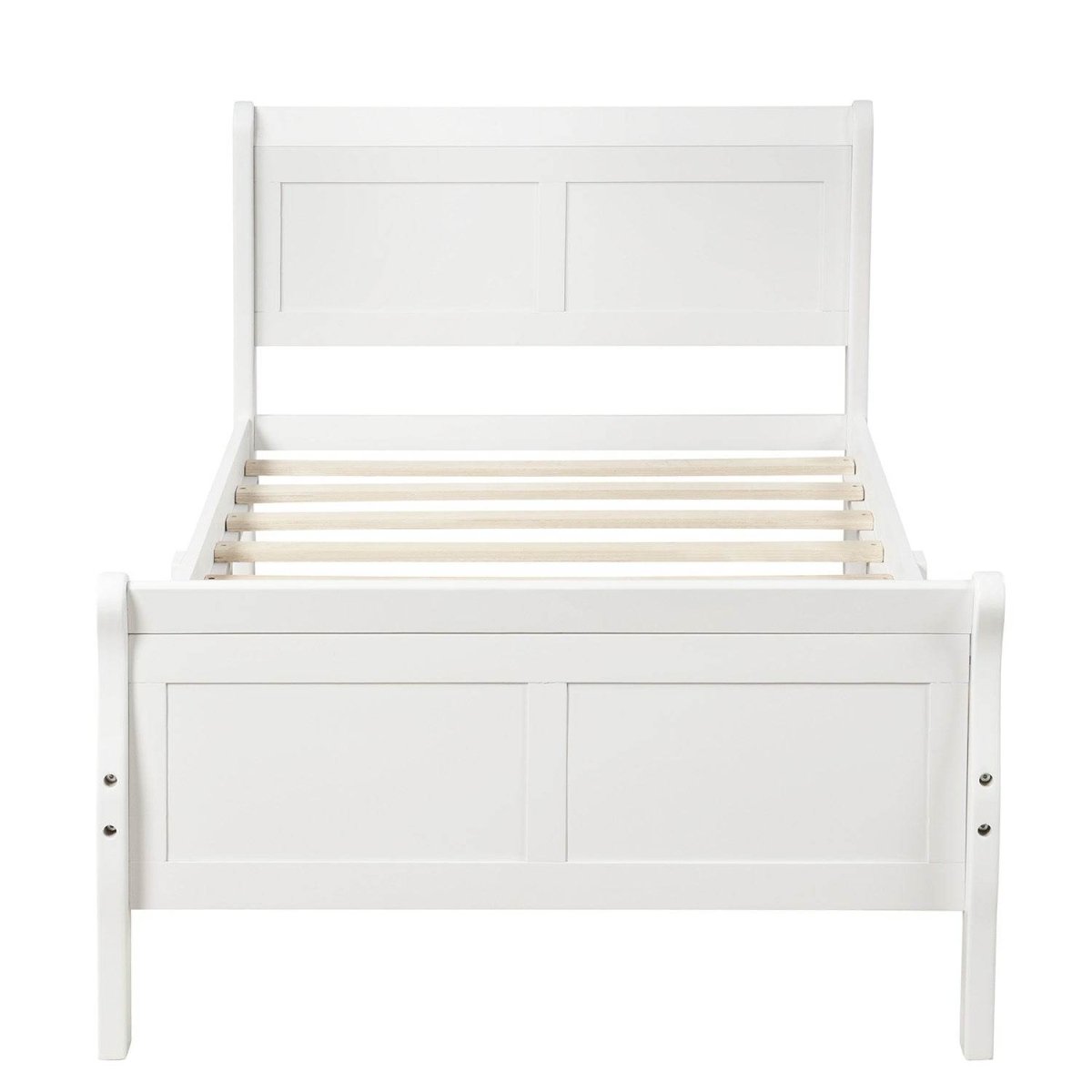 Twin Solid Wood Sleigh Platform Bed With Headboard Footboard - Driftwood - Omega Lifestyles